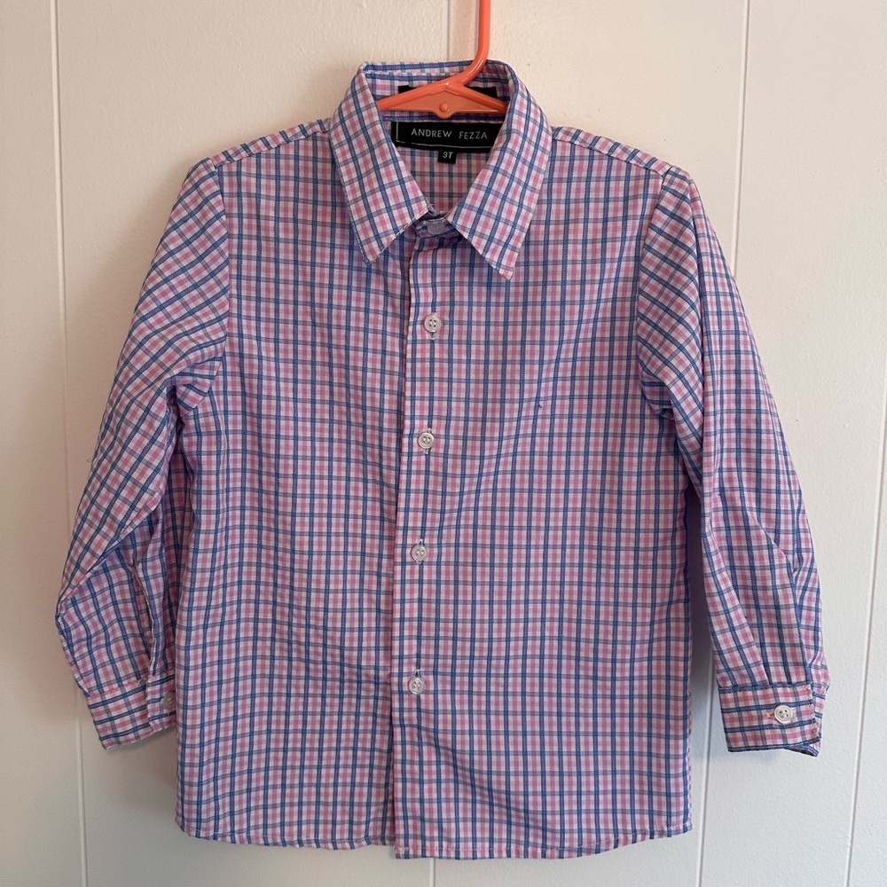 Andrew Fezza Pastel Checkered Shirt Size 3T